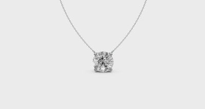 Round Diamond Solitaire Pendant in 18KT Gold, Four-Prong