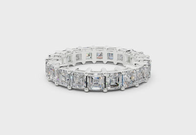 Asscher Cut Classic Slim Diamond Eternity Ring