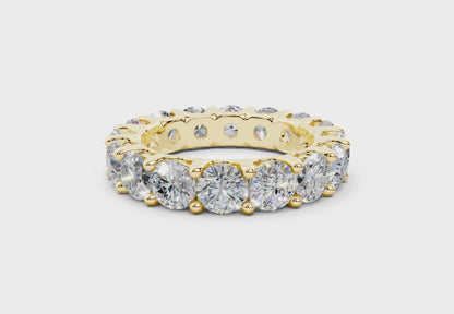 9 Carat 18K Gold Low Dome Basket Lab-Grown Sleek Comfort Diamond Eternity Ring