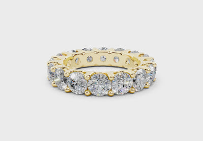 4 Carat 18K Gold Low Dome Basket Lab-Grown Sleek Comfort Diamond Eternity Ring - Yellow Gold - Yellow Gold - Yellow Gold#Material_Yellow Gold#