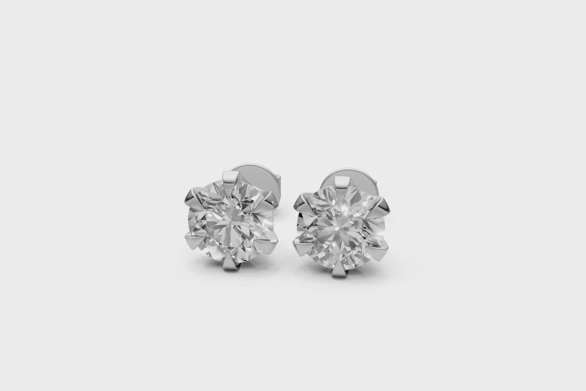 Round Diamond Studs 4.09ct | Earrings | The Carat Lab