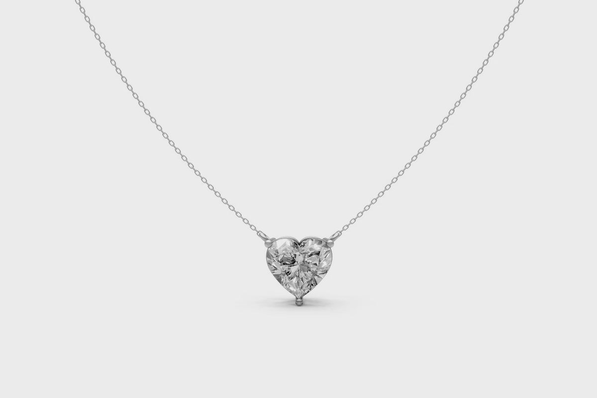 Heart-Cut Lab Grown Diamond Pendant – 18k White Gold, IGI Certified