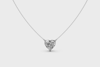 1.57ct Heart-Cut Lab Grown Diamond Pendant – 18k White Gold, IGI Certified