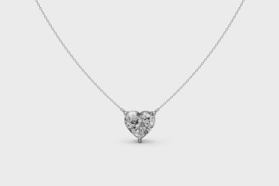 Heart-Cut Lab Grown Diamond Pendant – 18k White Gold, IGI Certified