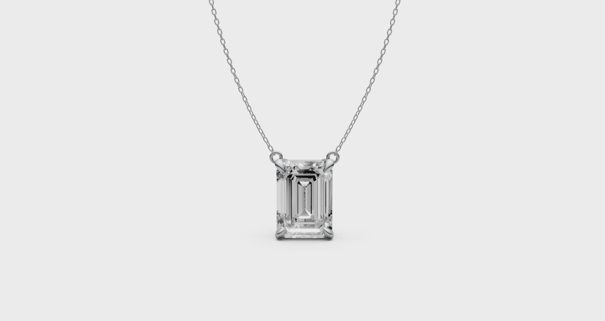 Emerald Cut Diamond Pendant in 18KT Gold Four-Prong