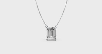 Emerald Cut Diamond Pendant in 18KT Gold Four-Prong