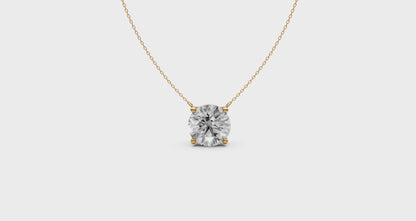 Round Diamond Solitaire Pendant in 18KT Gold, Four-Prong