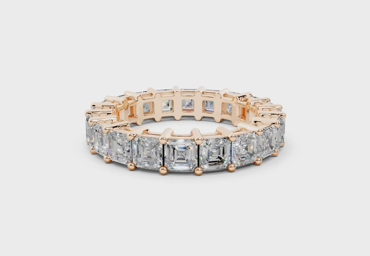Asscher Cut Classic Slim Diamond Eternity Ring
