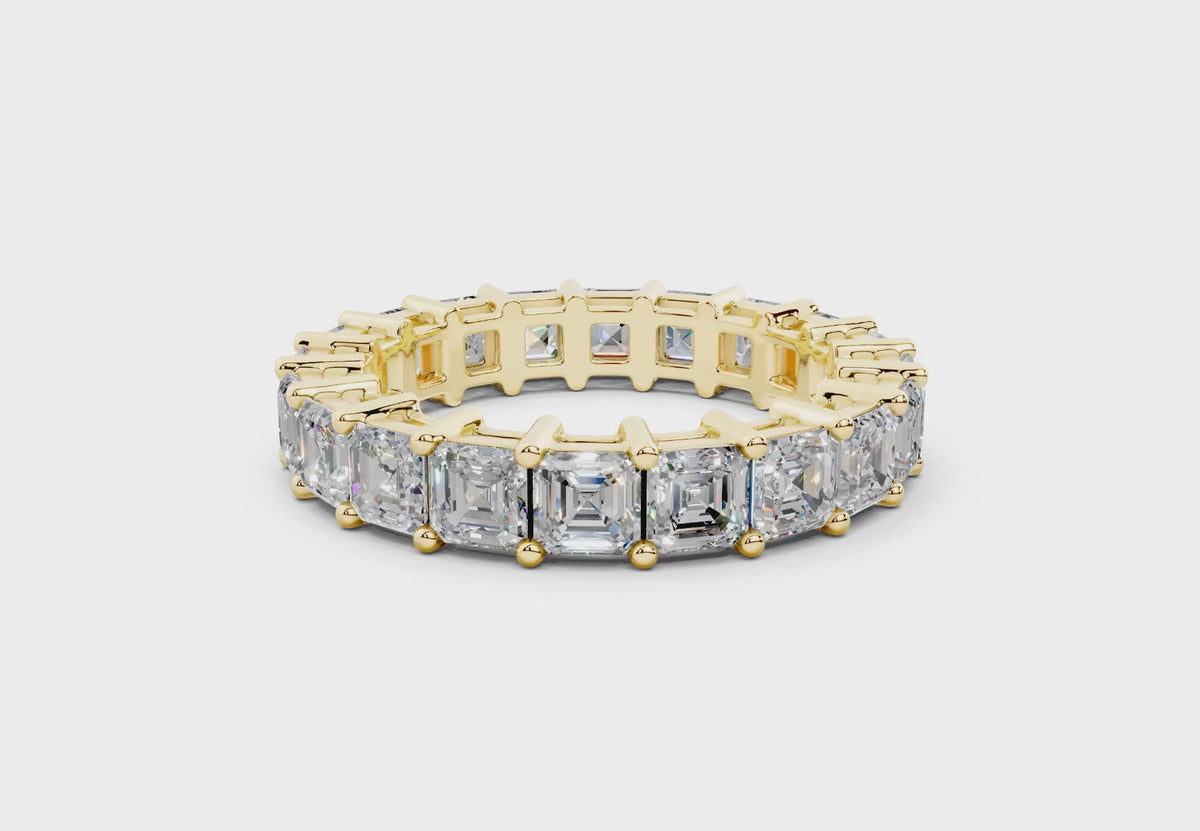 Asscher Cut Classic Slim Diamond Eternity Ring