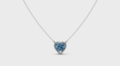 Blue Heart Lab Grown Diamond Pendant – Rare Shades Collection, 18k White Gold