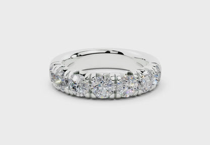 2 Carat 18K Gold French Half Pavé Slim Lab-Grown Diamond Ring