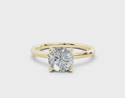 18K Gold Sleek Comfort Diamond Engagement Ring 1 Carat - Yellow Gold#Material_Yellow Gold#
