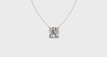 Round Diamond Solitaire Pendant in 18KT Gold, Four-Prong