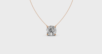 Round Diamond Solitaire Pendant in 18KT Gold, Four-Prong